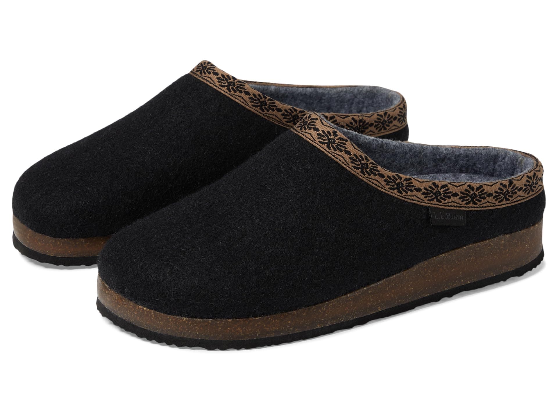 L.L.Bean Wool Slipper Clog — cor Preto