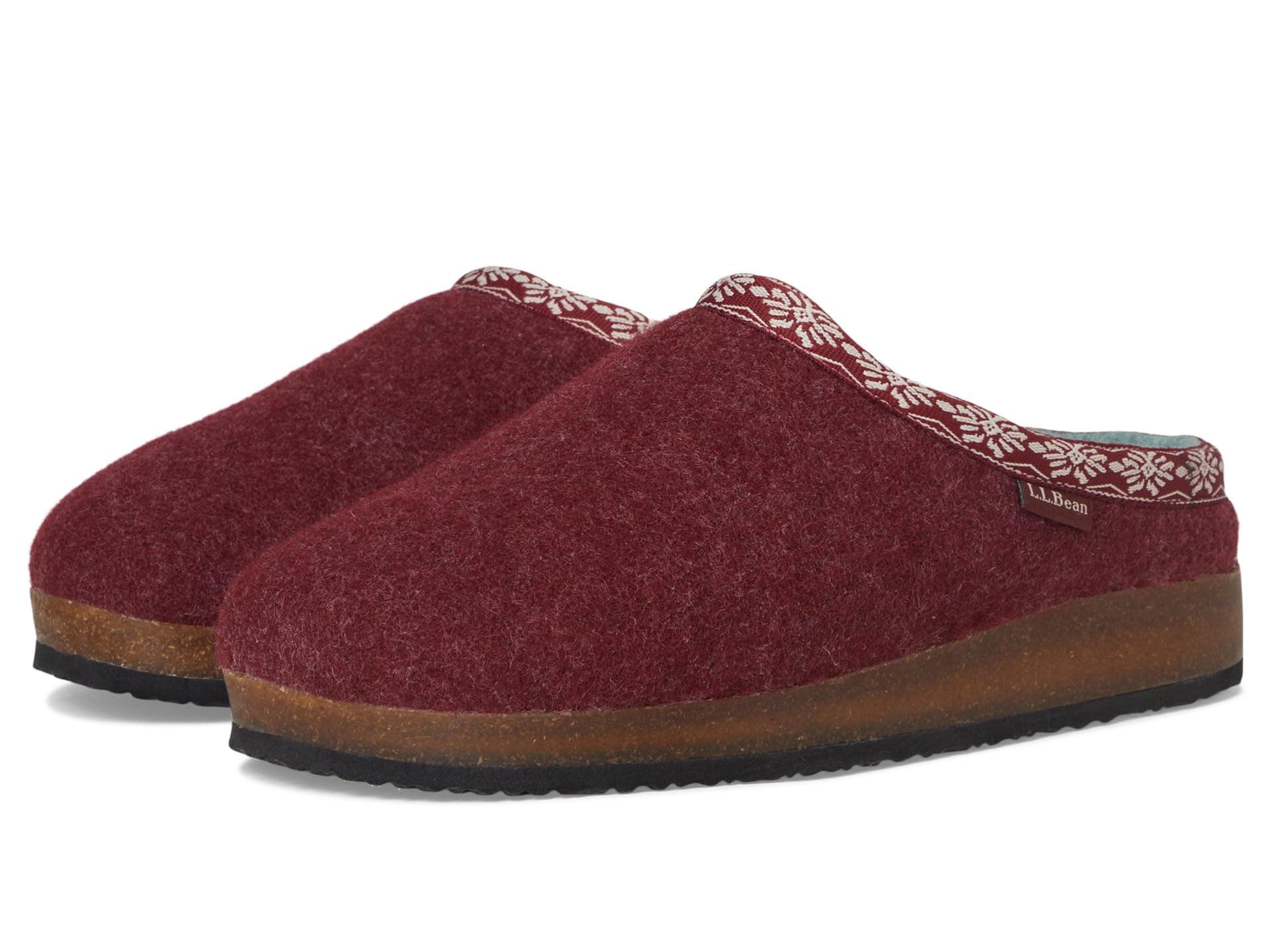 L.L.Bean Wool Slipper Clog — cor Vermelho