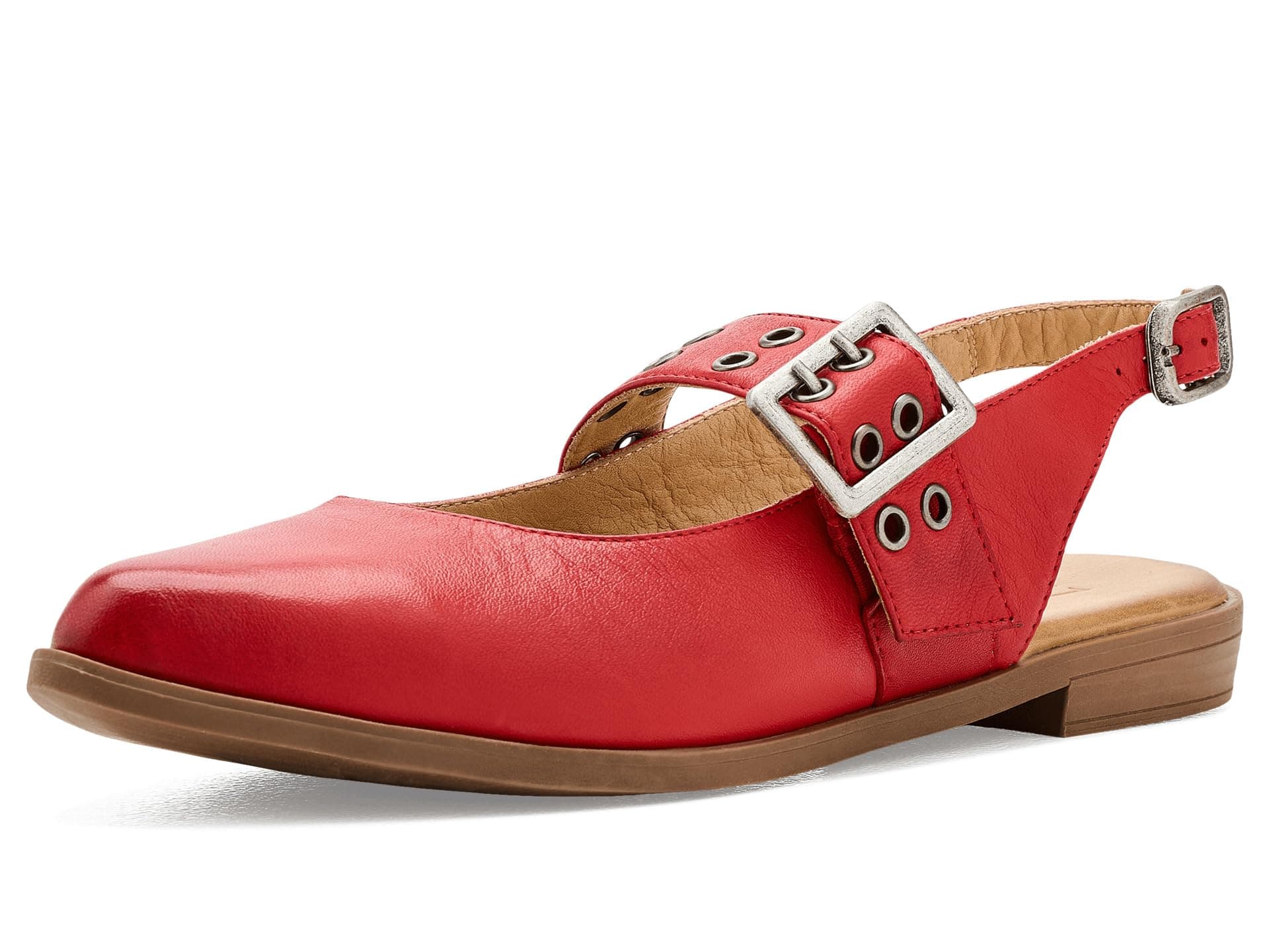 Miz Mooz Freya Sling Back Flats — cor Vermelho
