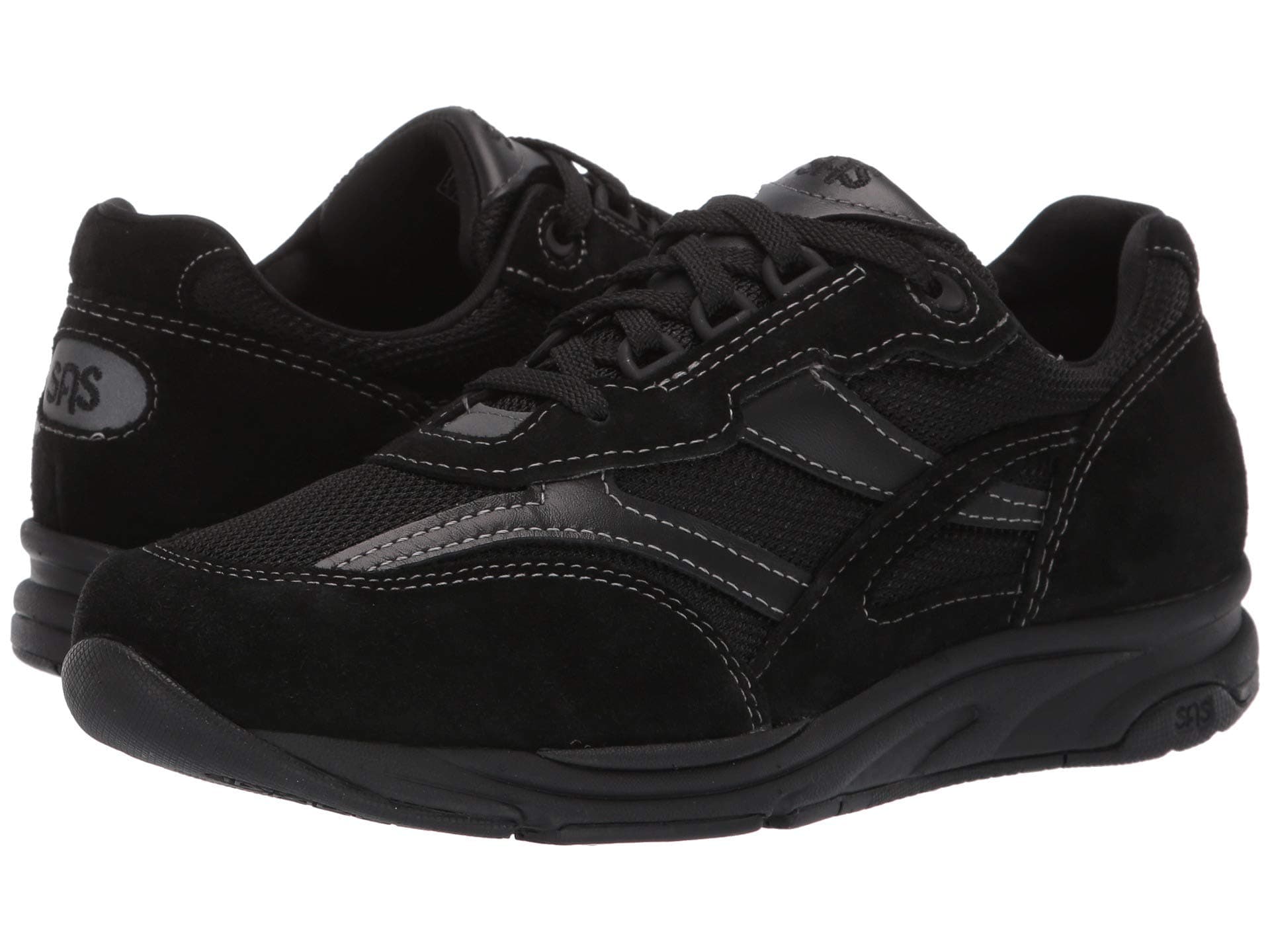 SAS Tour Mesh Comfort Walking Sneaker — cor Preto