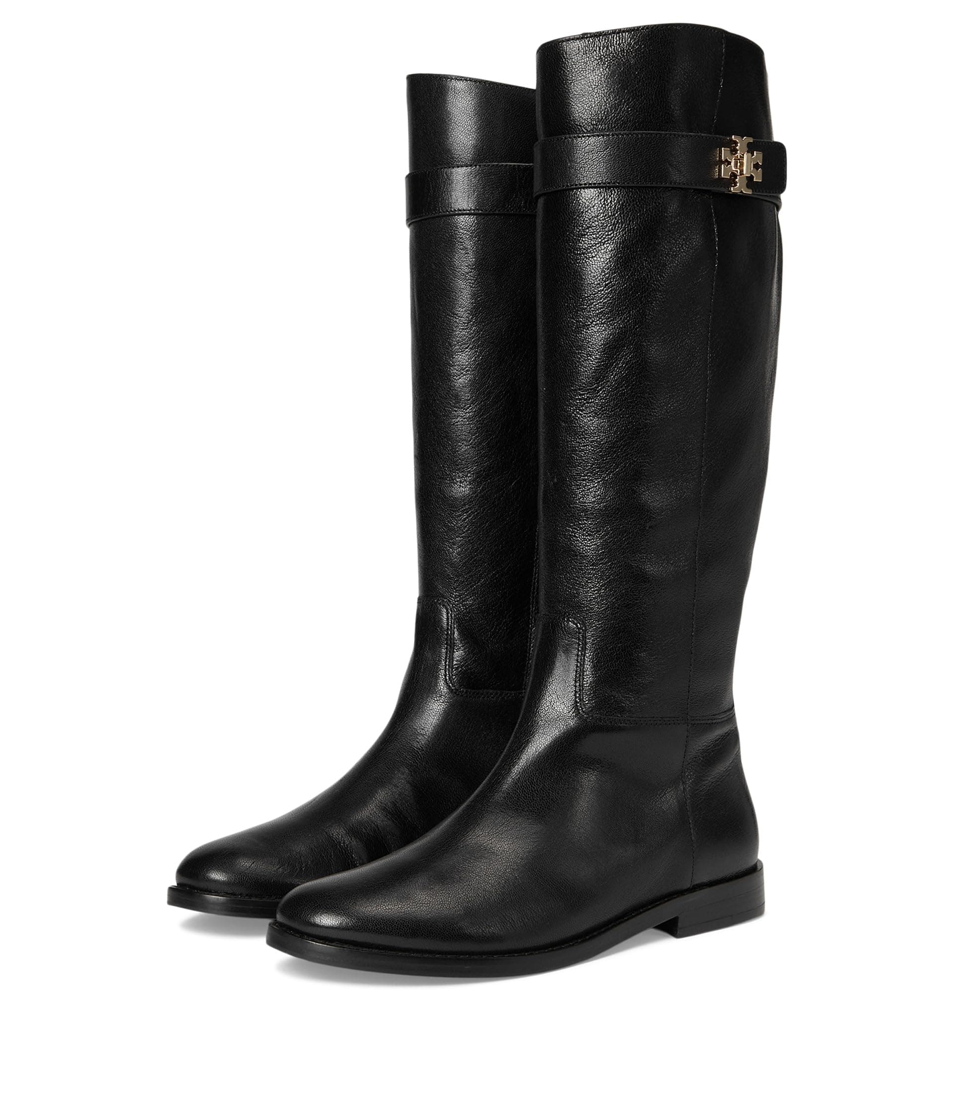 Tory Burch Turnlock Riding Boots — cor Preto