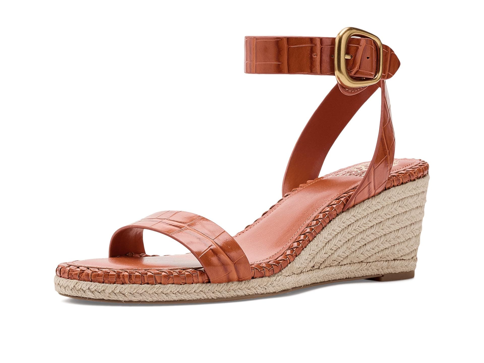 Vince Camuto Fainel Ankle Strap Espadrille Wedge Sandals — cor Laranja