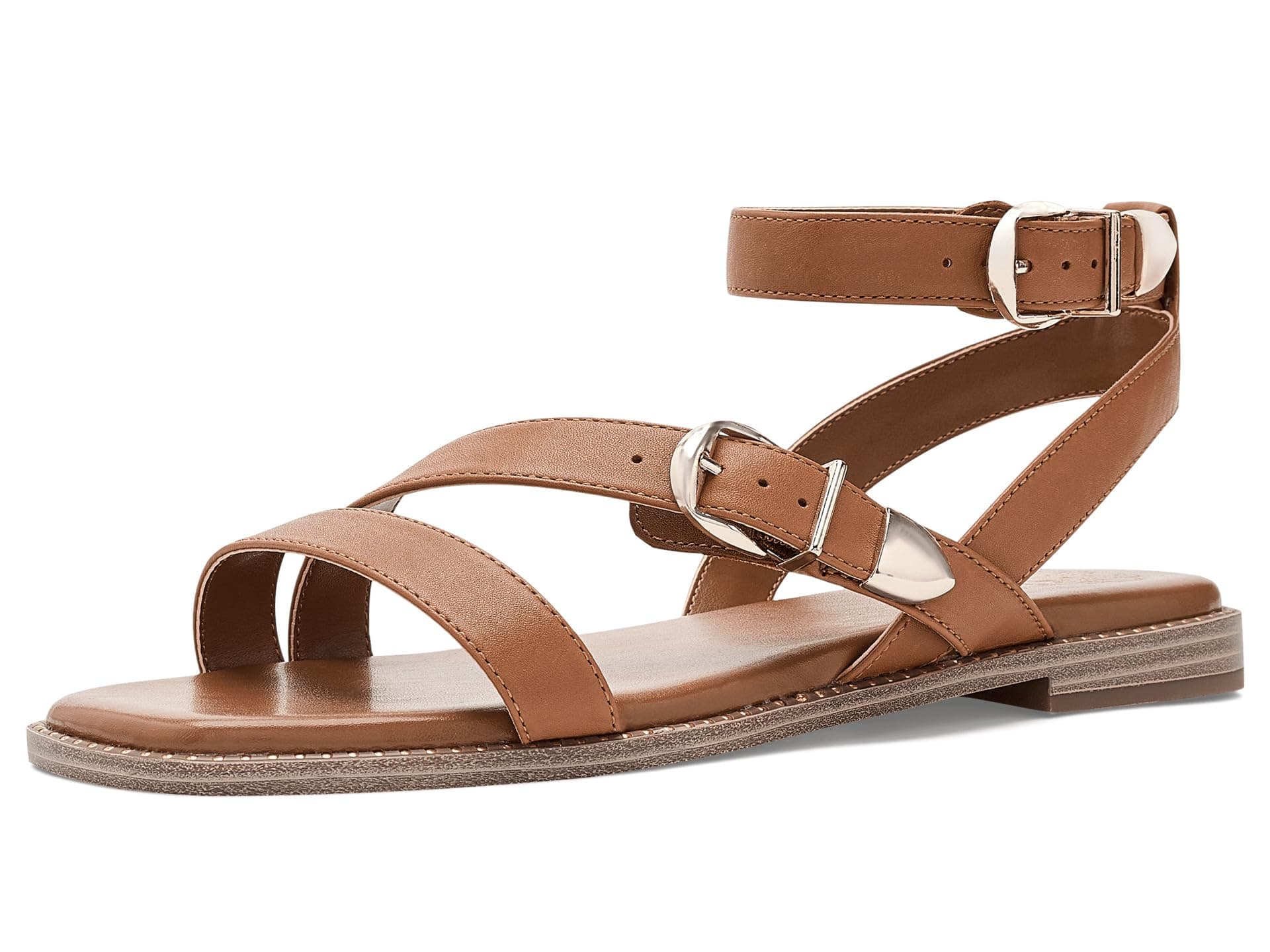 Vince Camuto Neiko Double Buckle Strappy Flat Sandals — cor Amarelo